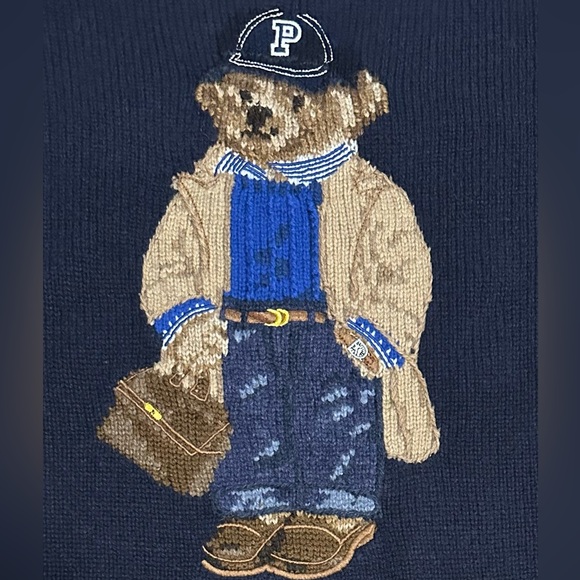 NWT Polo Ralph Lauren Polo Bear Wool Blend Women’s Blue Sweater - Picture 3 of 12